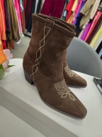 Kozaczki Kowbojki czekolada r. 40 skóra zamszowa !!!