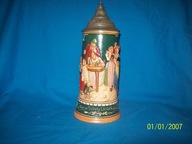 -OBNIŻKA--[@lq]Uroczy Stary Ceramiczny Kufel Karczmiak -13-