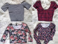 BLUZKA KRÓTKA CROP TOP FOREVER21 + ABERCROMBIE S/M