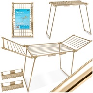 SUSZARKA NA PRANIE 19m SKŁADANA STOJĄCA DO UBRAŃ WIESZAK NA BIELIZNE ZŁOTA