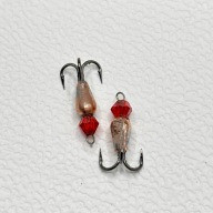 R. Hyrycz - diabełki - małe - miedziane z czerwonym koralikiem - W 3.5