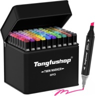 80 kolorów flamastry alkoholowe markery szkicowania podwójna końcówka 2S