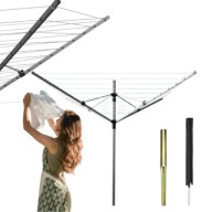 SUSZARKA NA PRANIE BIELIZNE DO OGRODU OGRODOWA OBROTOWA 50M + POKROWIEC