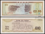 BNA - CHINY 10 Fen 1979 YL 507030 # P FX1 # CHIŃSKI PEWEX # XF-