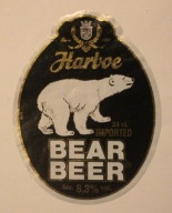ETYKIETA - Harboe - BEAR BEER - CIEKAWA, RZADKOŚĆ, UNIKAT