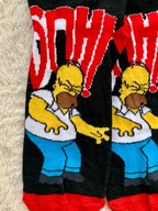 Skarpety skarpetki Simpson męskie czarne czerwone 40-44 wysokie bajka