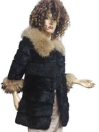 shengyi huang FUTRO naturalne z królika obszyte naturalnym jenotem 32 /34