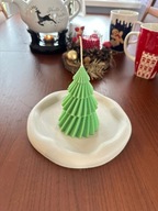 ŚWIECA DEKORACYJNA ZIELONA CHOINKA TWIST DUŻA 12cm wysokości PREZENT