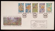 ANGLIA Guernsey 1989 MI. 465-469 ZWIERZĘTA SSAKI MAŁPY FDC