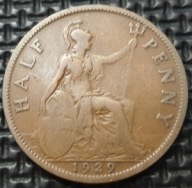 *WIELKA BRYTANIA [1087] *HALF PENNY 1929 George V