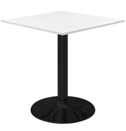 STOLIK KAWIARNIANY LUGANO| biały blat| czarna podstawa
