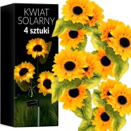 LAMPA SOLARNA WBIJANA OGRODOWA SŁONECZNIK LED 4 SZT 75CM IP44 DEKORACYJNA