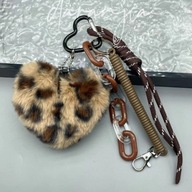 Brelok pluszowe serce panterka BRL382 do kluczy i torebki