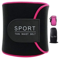 Pas brzuszny neoprenowy regulowany na lędźwie wyszczuplający różowy