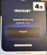 Dysk zew. SSD Patriot Transporter LT 4 TB USB3.2/C 1000 MB/s AluCzarny