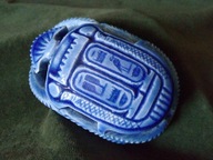 Ceramiczny Skarabeusz Egipski - ładny duży szkliwiony