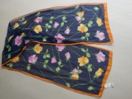 malowana włoska apaszka szalik floral róże folk