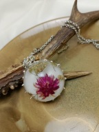 NASZYJNIK z ŻYWICY, naturalne kwiaty ,wyjątkowy, Prezent dla Kobiet.