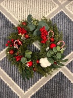 Wianek sztuczny czerwony / Boże Narodzenie wieniec bożonarodzeniowy