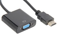 Adapter HDMI do VGA Przejściówka VIDEO HDMI VGA, Monitory, Ekrany, Pc