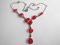 NASZYJNIK KOLIA CZERWONE KAMIENIE