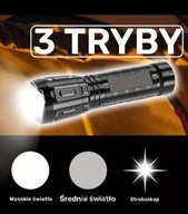 Kieszonkowa Latarka USB LED Ultra Jasna 9cm 3 Tryby Stroboskop Akumulator