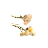 Kolczyki wiszące kamienie złote gold vintage lata 70 prl dla niej unisex