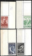 ROCZNIK 1947 Fi 437-40 PpG** pap.x,narożne,pustopola nad znaczkami gw/opisy