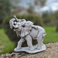 Słoń Figura betonowa Figurka Słonia z dzieckiem na grzbiecie 2 kg 24 cm