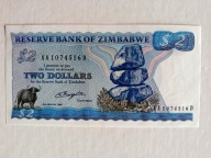 ZIMBABWE - 2 dolary 1980 , P-1, UNC, piękny i rzadki !!!