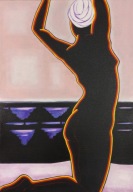 obraz olejny "Opalając się" 70 x 50 cm