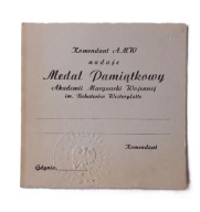 LEGITYMACJA MEDAL PAMIĄTKOWY AKADEMIA MARYNARKI WOJENNEJ GDYNIA