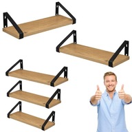 PÓŁKA KUCHENNA WISZĄCA NAŚCIENNA NA KSIĄŻKI ŚCIENNA NA PRZYPRAWY ZESTAW 3