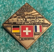 ODZNAKA 125 LAT 1860-1985 KOLEJOWY DWORZEC CENTRALNY BASEL SZWAJCARIA-SYGN.