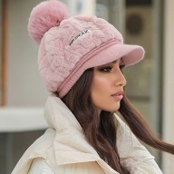 CZAPKA ZIMOWA JESIENNA Z POMPONEM gruba basic casual pompony BERET BERETKA