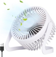 Wentylator Biurkowy 360° Energooszczędny Wiatrak Przenośny Cichy Biały