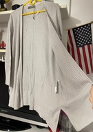 H Oasis szara Długa narzutka sweter lejąca boho L