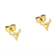 65685 Kolczyki złota stal chirurgiczna piercing głowa byka