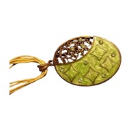 Secesyjny wisiorek - mosiądz i emalia, początek XX w.