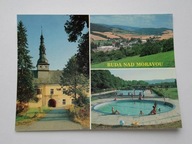 RUDA NAD MORAVOU - miasto i pałac w Czechach - pocztówka z herbem