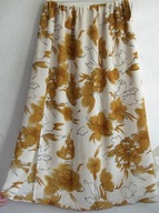 Spódnica prosta cienka zwiewna długa w kwiaty r 52/56