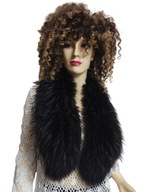 duży KOŁNIERZ FUTRO z naturalnego lisa jenota