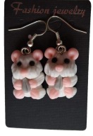 KOLCZYKI Z MODELINY BIAŁY CHOMIK CHOMICZEK HAMSTER