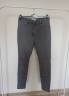 spodnie dżins denim co 42 44 rurki wysoki stan szare strecz