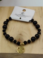 Blueberry Bransoletka Stal Chirurgiczna 316L Miś czarne koraliki klasa