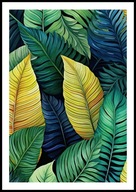 A2 PLAKAT DO SALONU SYPIALNI ZIELONE LIŚCIE MONSTERY STRELICJI PALMY NR2