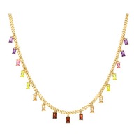 45303 CELEBRYTKA 18K POZŁACANA 38+5 CM kolorowe kryształki