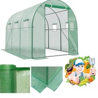 TUNEL FOLIOWY OGRODOWY SZKLARNIA NA WARZYWA ZIELONA DUŻA 2X3 ZE STALEŻEM