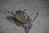 STARY SREBRNY MEDALION WISIOR MASA PERŁOWA DENMARK ANTYK VINTAGE OTWIERANY