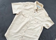 Versace koszula krótki rękaw bawełna beż slim rozm M guziki meduza